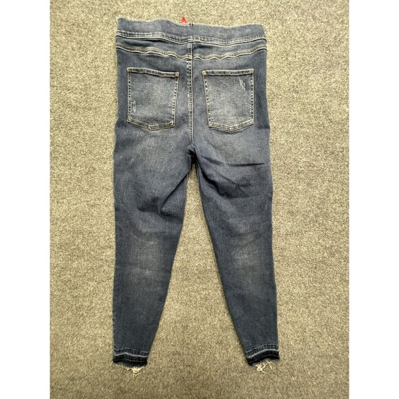 SPANX Jeans Women's Large Skinny Ankle Raw Hem Stretch Distressed - Picture 3 of 10